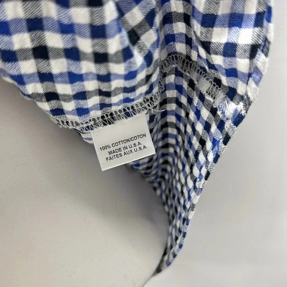 Misa Blouse One Shoulder Top Ruffled Blouse Gingham Plaid  Blue White Size Small - Picture 8 of 10